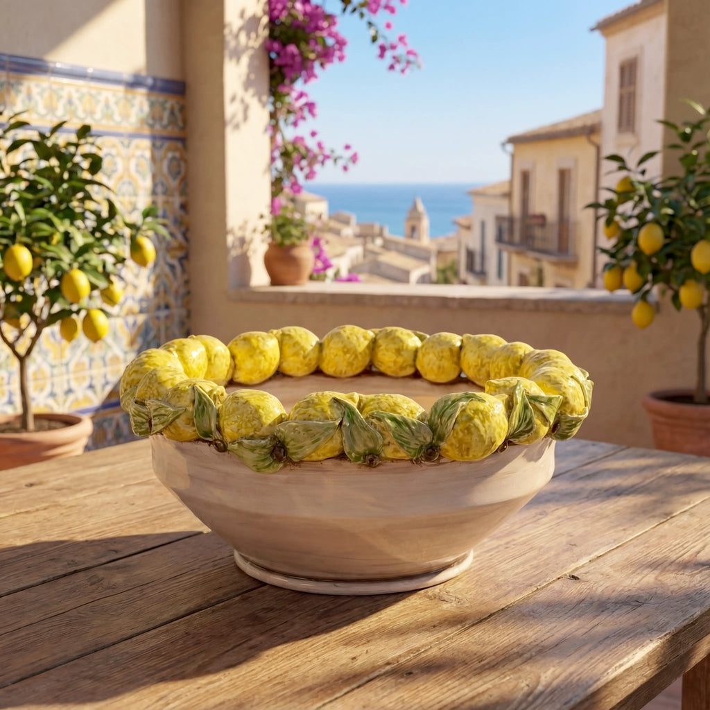 Centrotavola con Limoni Siciliani Ø 38 madreperla colorato