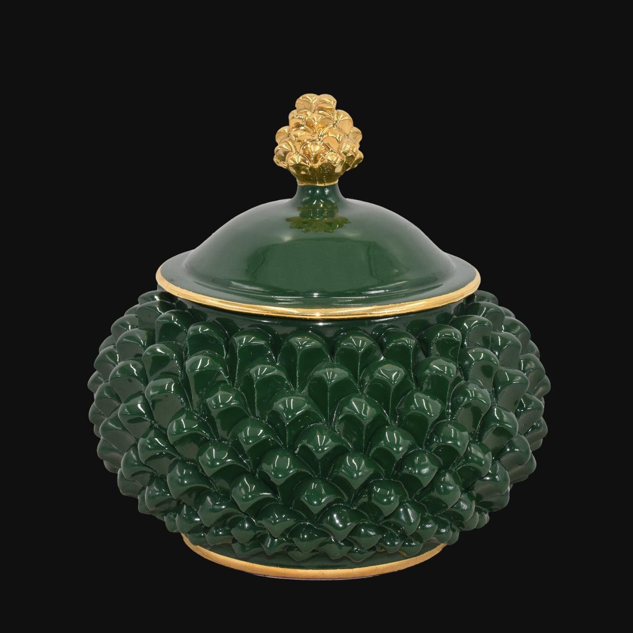 Biscottiera a pigna Ø 20 Verd'Oro in Ceramica di Caltagirone