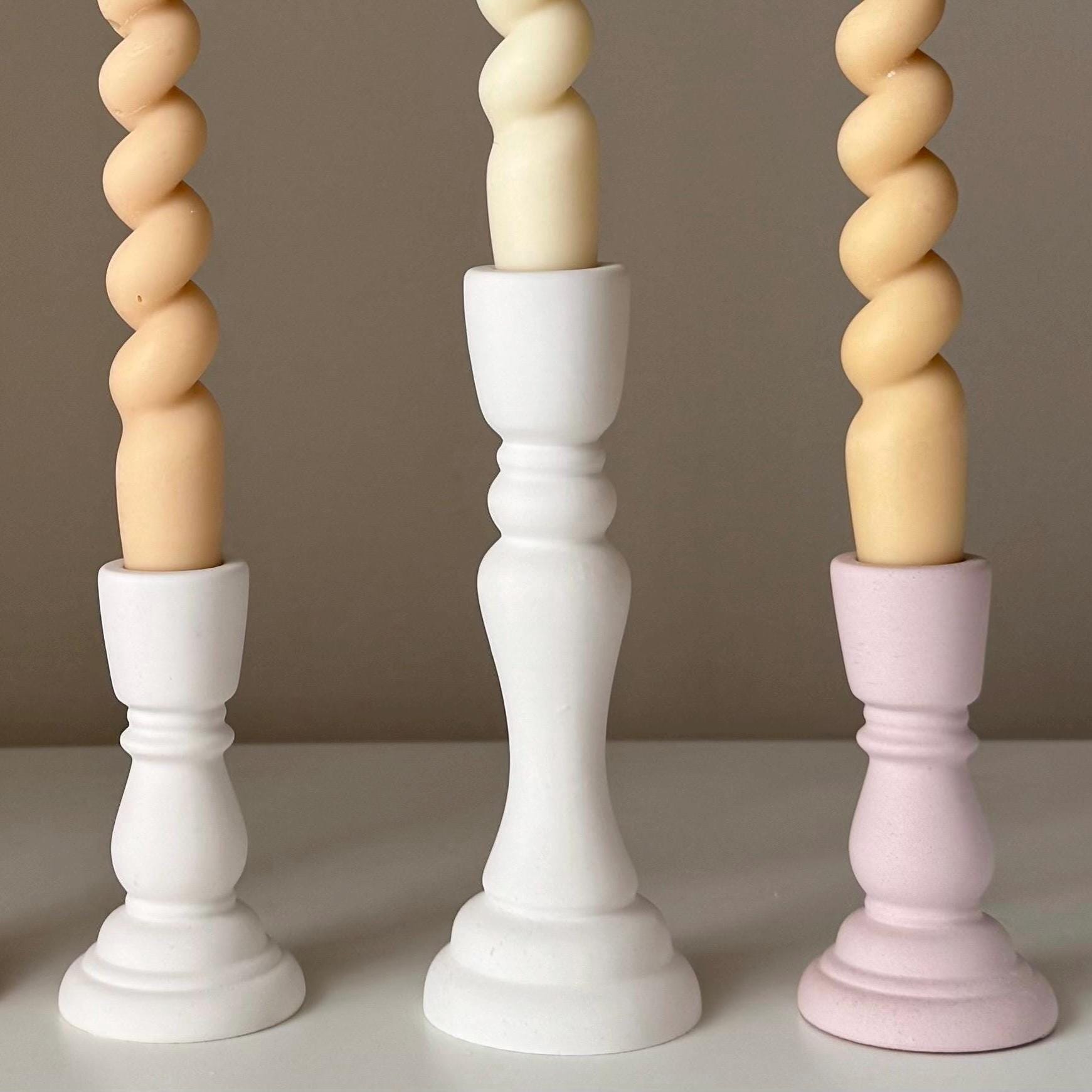 Handmade Jesmonite Candlestick Holder: Modern Table Decor