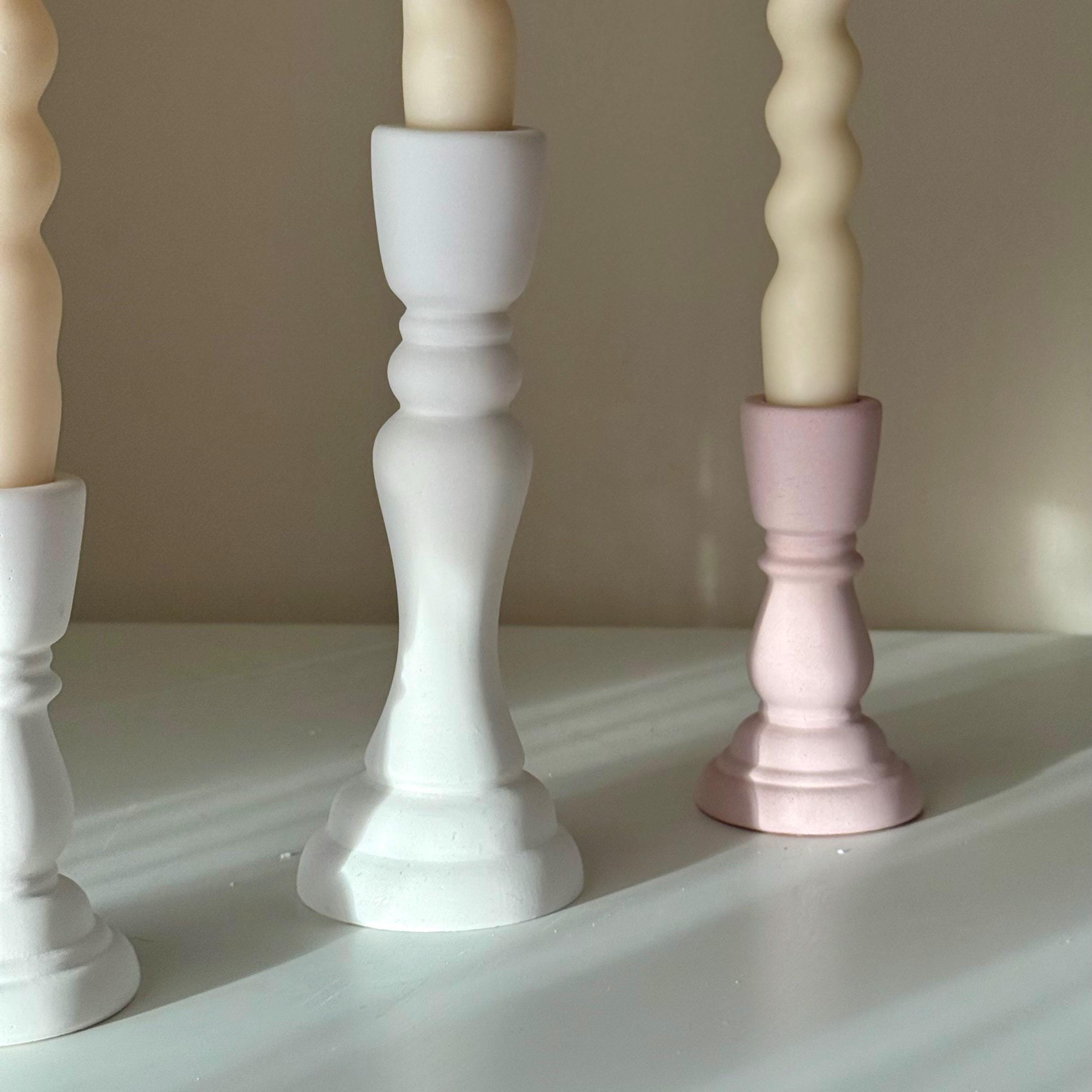 Handmade Jesmonite Candlestick Holder: Modern Table Decor